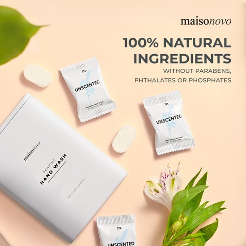 MAISONOVO 12 Pack Unscented Foaming Hand Soap Tablets