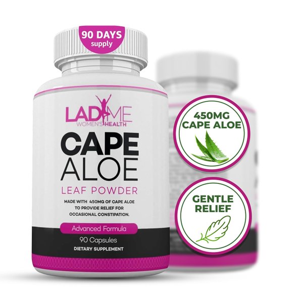 Pure Cape Aloe Herbal Laxative for Constipation Relief - Healthy Bowel Movement - Natural Colon Cleanse & Detox Dietary Supplement - Specially Designed for Women by Ladyme - 90 Capsules