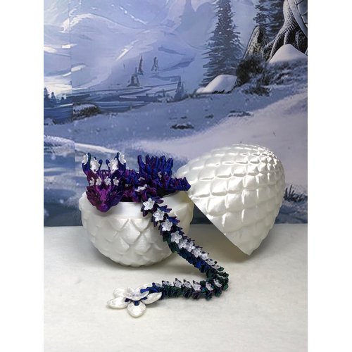 Articulated Cherry Blossom Dragon with Dragon Egg, 12" 3D Printed Red Green Blue Cherry Blossom, Home Decor Executive Desk Toys,Fidget Toys for Autism/ADHD D021-RGB