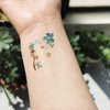 Aresvns Flash Temporary Tattoos for Women and Kids Peacock, 8 Sheets Waterproof Shiny Jewelry Tattoos,Gold Tattoo Metallic Tropical Hawaiian Fake Tattoo Stickers