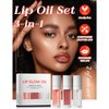 Joyeee Liquid Lip Oil Gloss, 3 Pack Moisturizing Hydrating Nourishing Long Lasting Tinted Lip Gloss Plumper Gift Box for Teens Women Wife Mum Gift Idea