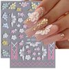 5D Embossed Flower Nail Stickers for Nail Art Supplies 5D Acrylic Carved Flower Nail Decals Cute Petals Nail Art Stickers Floral Nail Sticker Nails Stickers Colorful Flower Stickers for Nails Design