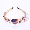 4 th of July Headband for Women American Flag USA Star Heart Charm Fourth of July Patriotic Headband Headpiece Red White and Blue Crystal Metal Hairband Hair Accessories Party Favor Gift (4 th of July