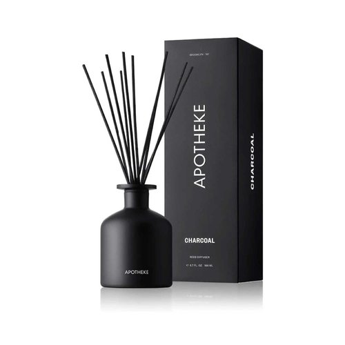 Apotheke Luxury Scented Oil Reed Diffuser for Home (Charcoal) - Home Fragrance Diffuser Set with Sticks