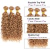 #27 Human Hair Bundles Blonde Water Wave Human Hair Bundles Honey Blonde Human Hair 3 Bundles 14 16 18 Inch Blonde Wet and Wavy Bundle Human Hair Extensions