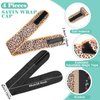 Eurzom 4 Pieces Satin Hair Wrap Scarf Satin Headband for Black Women's Hair Adjustable Silk Hair Wraps for Sleeping Nonslip Strips (Black, Champagne,Leopard Print, Flower)