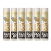 Eco Lips GOLD 100% Organic Lip Balm with Baobab - Soothe and Moisturize Dry, Cracked and Chapped Lips - 100% Plastic-Free Plant Pod Packaging (6 Tubes)