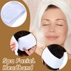 4 Pcs Spa Facial Headband Makeup Head Wrap Adjustable Towel with 30 Pcs Compressed Facial Sponges, 4 Pcs Facial Mask Fan Brushes for Facial Esthetician Supplies (Yellow, White, Orange)