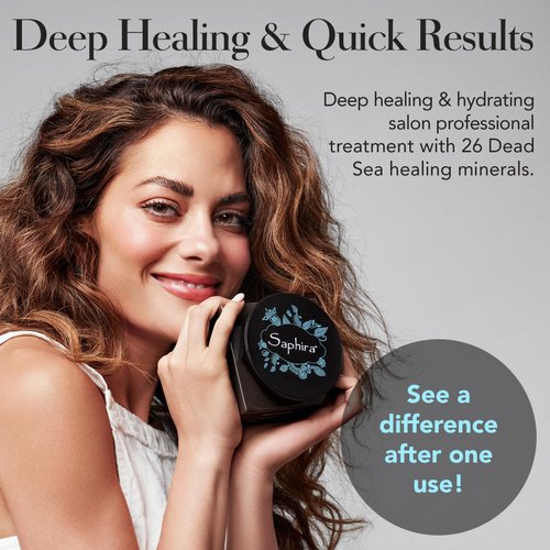 Saphira Mineral Mud Hair Mask, Deep Healing Hair Treatment for Dry, Damaged, Bleached, Color-Treated Hair and Scalp, Sulfate-Free, Paraben-Free, Repairs, Hydrates and Adds Shine, 3 Ounce