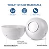HOTEC Unbreakable Wheat Straw Cereal Bowls - Microwave & Dishwasher Safe Soup and Salad Bowls BPA Free, Set of 8, 26oz, White