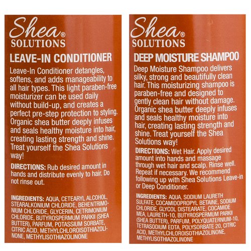 Organic Shea Butter Shampoo & Conditioner | Everyday Deep Cleanses, Repairs, Moisturizes, Strengthens, Detangles & Protects | Paraben-free | 8 Oz Travel Pack (Shampoo & Conditioner)