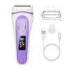 Electric Lady Shaver Bikini Trimmer Wet & Dry Rechargeable Cordless Painless Electric Razor for Women, LED Display Razor for Legs Underarms (Purple)