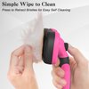 Swihauk Self Cleaning Slicker Brush for Dogs & Cats, Skin Friendly Grooming Cat Brush, Dog Brush for Shedding, Deshedding Brush, Hair Brush Puppy Brush for Haired Dogs, Pet Supplies Accessories, Pink