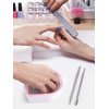 Nail Soaking Bowl, 2PCS Soak Off Gel Polish Dip Powder Remover Manicure Bowl with Triangle Cuticle Peeler and Stainless Steel Cuticle Pusher Nail Art Tool (Pink)