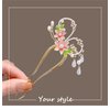 Metal Flower Hair Stick,2 PCS Floral Hairpin Hair Chopsticks Hair Clip Chignon Pin Hair Decor Hair Accessories for Women Girls 036