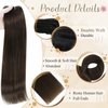 Full Shine Weft Hair Extensions Real Human Hair 22 Inch 105 Grams Color Dark Brown Brazilian Remy Hair Extensions for Volume Silky Straight Hair Extensions for Women Human Hair Bundles