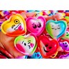 Roaqua 100 packs Bulk heart expression Mini Pop Fidget Key Chain，birthday Party Favors Small Valentine Wedding Party Favors and Classroom Student Gifts