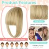 Cephermer Clip in Bangs, Synthetic French Bangs Hair Clip, Fake Bangs Fringe with Temples Hairpieces for Women Natural Curved Bangs Clip in Hair Extensions for Daily Wear Wintergreen