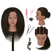 RIHANNAHAIR 100% Real Human Hair Mannequin Head with Stand Manikin Cosmetology Doll Training Head for Hairdresser Practice Braiding Styling Coloring Bleaching Dyeing Curling Cutting Display