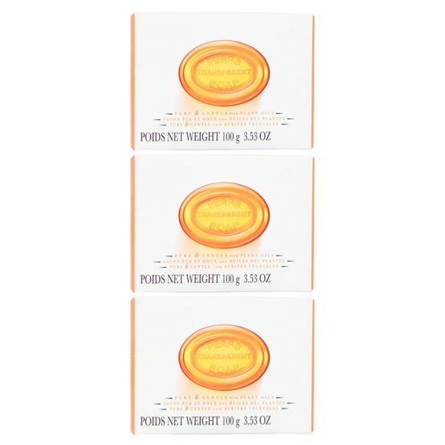 LSM Transparent Glycerine Soap Bars 3.5 oz for Men Women Bath Personal Skin Beauty Body Gentle Care Cleanser Valentines Day Gift Giving Basket Supplies Bundle Set of 3 Pack with Item Oggetto
