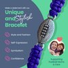 Sportybella - Football Bracelet Adjustable Paracord Bracelets (Blue) Unisex Football Charm Bracelet. Weaved Bracelet String w/Football Charm.