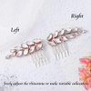 Catery Bride Wedding Hair Comb Rhinestones Braid Headpieces Bridal Hair Accessories for Women and Girls Pack of 2 (Rose Gold)