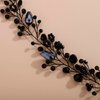 Kercisbeauty Black Pearl Beads Headband for Wedding Brides Bridesmaid Women Girls Handmade Hairpiece Black Jewelry for Halloween Costume Jewelry