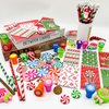 Cinrobiye 194 PCS Christmas Candy School Stationery Set Xmas Classrooms Exchange Stationery Party Favors Class Reward Prizes Notebooks Pencils Sharpener Erasers Stickers Stamps(Candy)
