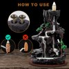 SPACEKEEPER Incense Burner, Backflow Incense Holder 2 sides Waterfall Incense Burnier with 120 Backflow Incense Cones, 30 Incense Sticks, Aromatcherapy Ornamen for home