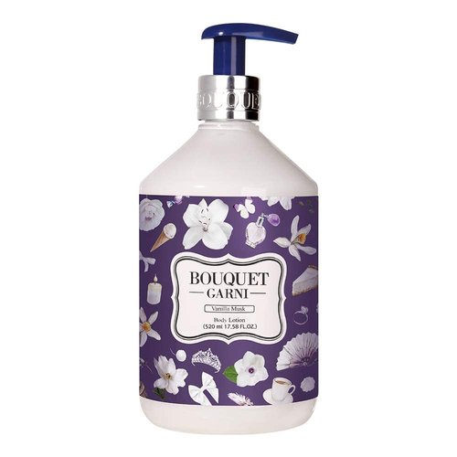 Bouquet Garni Body Lotion Vanilla Musk Fragrance - Long-lasting Moisture & Fragrance, Non Sticky Texture (Containing Shea Butter Rich in Vitamin A, C, E) - 17.6 oz