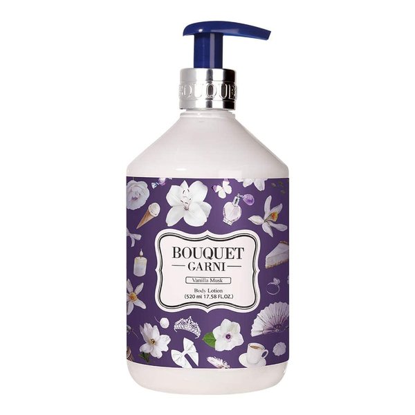 Bouquet Garni Body Lotion Vanilla Musk Fragrance - Long-lasting Moisture & Fragrance, Non Sticky Texture (Containing Shea Butter Rich in Vitamin A, C, E) - 17.6 oz