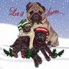 Pug Christmas Cards : 10 Holiday Cards with White Envelopes