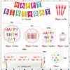 Birthday Party Decorations, 138Pcs Polka Dots Happy Birthday Party Supplies-Serves 24 with Birthday Plates and Napkins Birthday Banner Tablecloth for Boys Girls Birthday Party Decorations