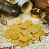 SUMERSHA 100Pcs Gold Coins Plastic Pirate Coins Fake Gold Coins Fake Pirate Treasure Coins for Pirate Birthday Adventure Themed Party Decorations Treasure Hunt Game Supplies (Gold)
