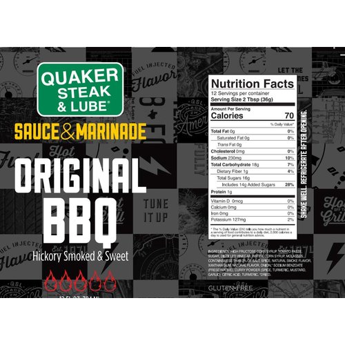 Quaker Steak and Lube Original Barbecue Wing Sauce - 12 Ounce Glass Bottle of Quaker Steak & Lube Original BBQ Sauce