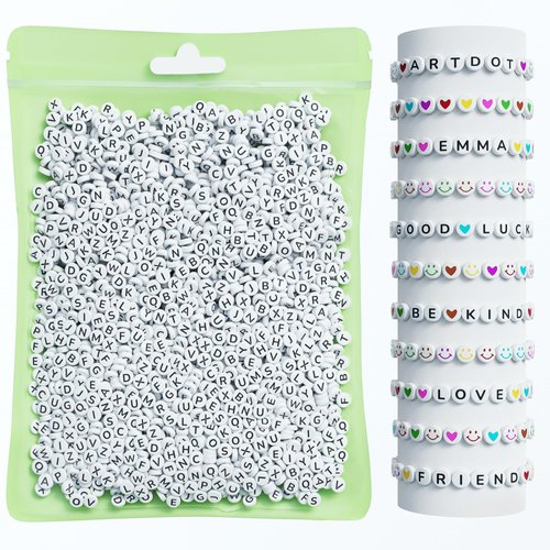 ARTDOT 800 Pieces Letter Beads Kit, 28 Styles Friendship Bracelets Jewelry Making Kit, Assorted Alphabet Beads Colorful Smiley Face Preppy Beads Heart Beads for Teen Girl Gifts