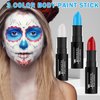 LZXLUKGIR Red White and Blue Face Paint Sticks Professional Eye Black Baseball Football Softball,Cream Blendable Body Paint for Halloween Zombie Vampire Makeup（Blue/White/Red Face Paint Sticks)