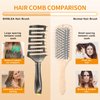 SHINLEA Curved Detangling Brush for Curly Hair, Professional Vented Anti-Tangle Brush for Wet & Dry, Ideal for Textured 2A to 4C Hair and Thick Blow Drying