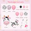 Amandir 115PCS Cow Party Decorations Pink Cow Balloon Garland Arch Kit with Cow Print Balloons Happy Birthday Banner Cake Topper for Girl Baby Shower Farm Animals Cow Themed Birthday Party Supplies