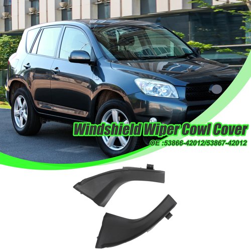 ACROPIX Front Left Right Windshield Wiper Cowl Cover Trim Wiper Cowl Trim Panel Fit for Toyota RAV4 2006-2012 No.53866-42012/53867-42012 - Pack of 2