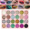evpct 24 Colors Glitter Sparkle Eyeshadow Makeup Palette Pallets For Women, Colorful Eye shadow Pressed Powder Black White Pink Green Blue Shimmer Eyeshadow Glue Gel sombras de ojos profesional 01#