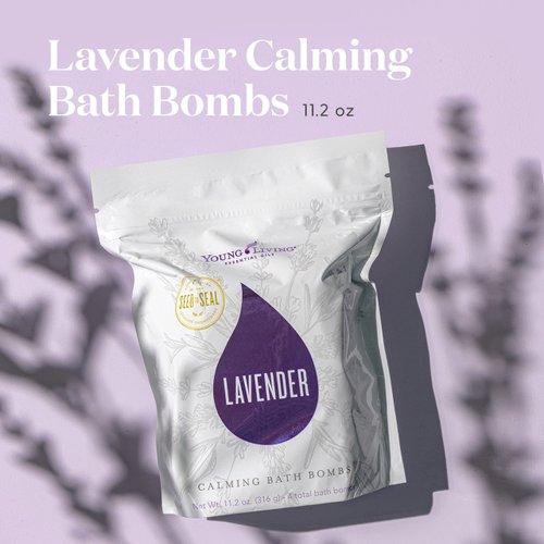 Young Living Lavender Calming Vegan Bath Bombs with Coconut Oil and Sweet Almond Oil - 4 Pack - Coconut and Sweet Almond Oil Pamper your Skin - Gifts for Women