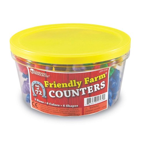 Learning Resources Friendly Farm Animal Counters - 72 Pieces, Ages 3+ Toddler Learning Toys, Preschool Learning Supplies, Classroom Desk Pets, Educational Counting and Sorting Toy