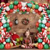 Christmas Balloon Garland Arch Kit, Xmas Balloon Decorations with Red Candy Elf Foil Balloons, Metallic Green Red Gold White Balloons for New Year Kids Birthday Baby Shower Party