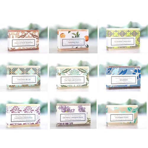 Handmade Soap Christmas Gift Set of 5 of your choice - essential oil bar soap pack for women or men