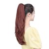 HSPCYGG Burgundy Ponytail Extension Synthetic Clip Claw Pony tails 22" Straight 5.5 OZ Fake Hairpieces Women Yaki Fluffy¬ Tangled