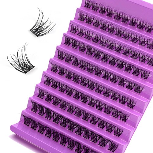 SQYlashes Eyeash Clusters DIY Lash Extensions, 100PCS Natural Individual Lashes Wispy, D Curl Clusters Eyelash Extensions (D14, 8-16mm)