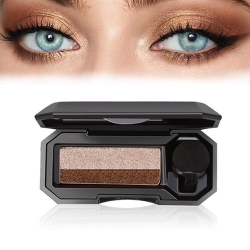 firstfly Perfect Dual Tone Eyeshadow, Waterproof Glitters Eye Shadow Plate, Two Tone Eyeshadow, Long Lasting High Pigmented Eye Makeup (02)