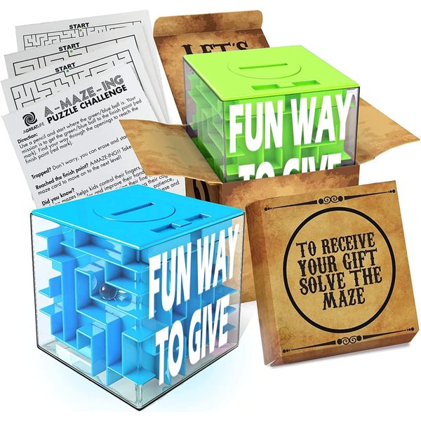 Money Gift Boxes for Cash, Money Puzzle Box for Cash Gift, Money Gift Holder, Money Holder Maze Puzzle Gift Box, Money Gift Box