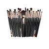 Bynetta Makeup Brushes 20 Pcs Professional Eye Shadow Set Powder Foundation Eyeshadow Eyeliner Lip Cosmetic Brushes with Soft Synthetic Wool (Black)